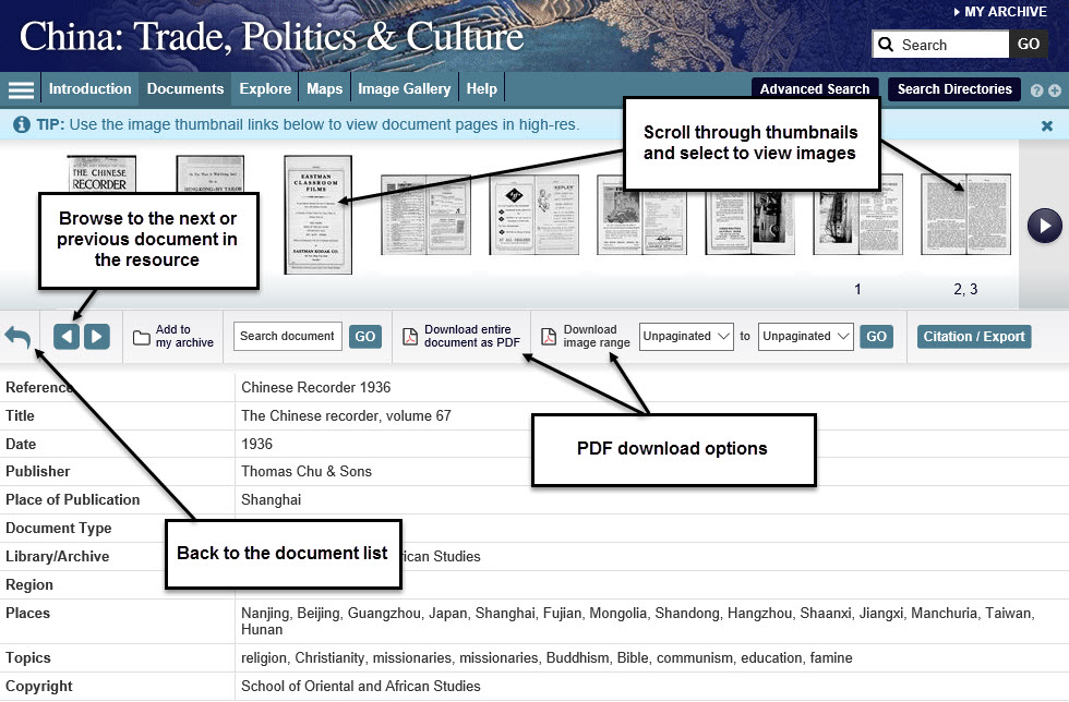 Screenshot of document details page.